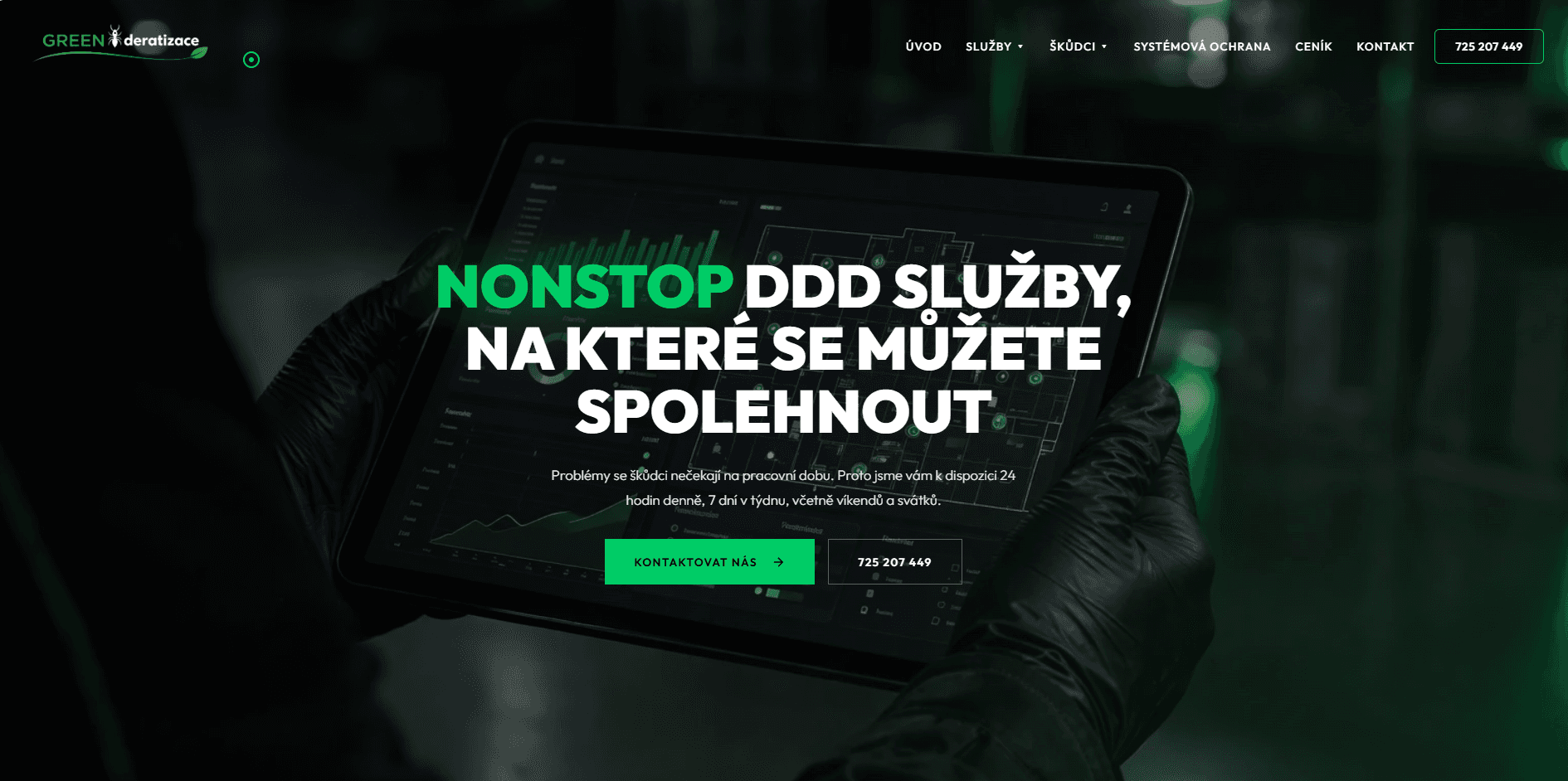Screenshot greenderatizace.cz